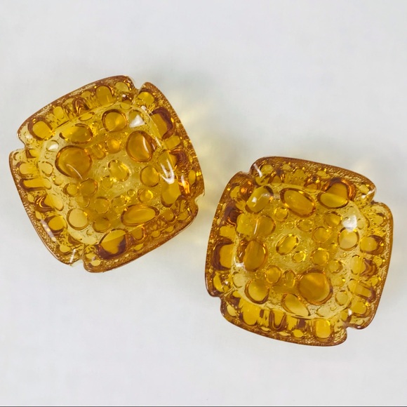 Other - Pair of Vintage Amber Glass Ashtrays
